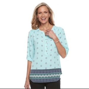 Croft & Barrow Smocked Printed Top